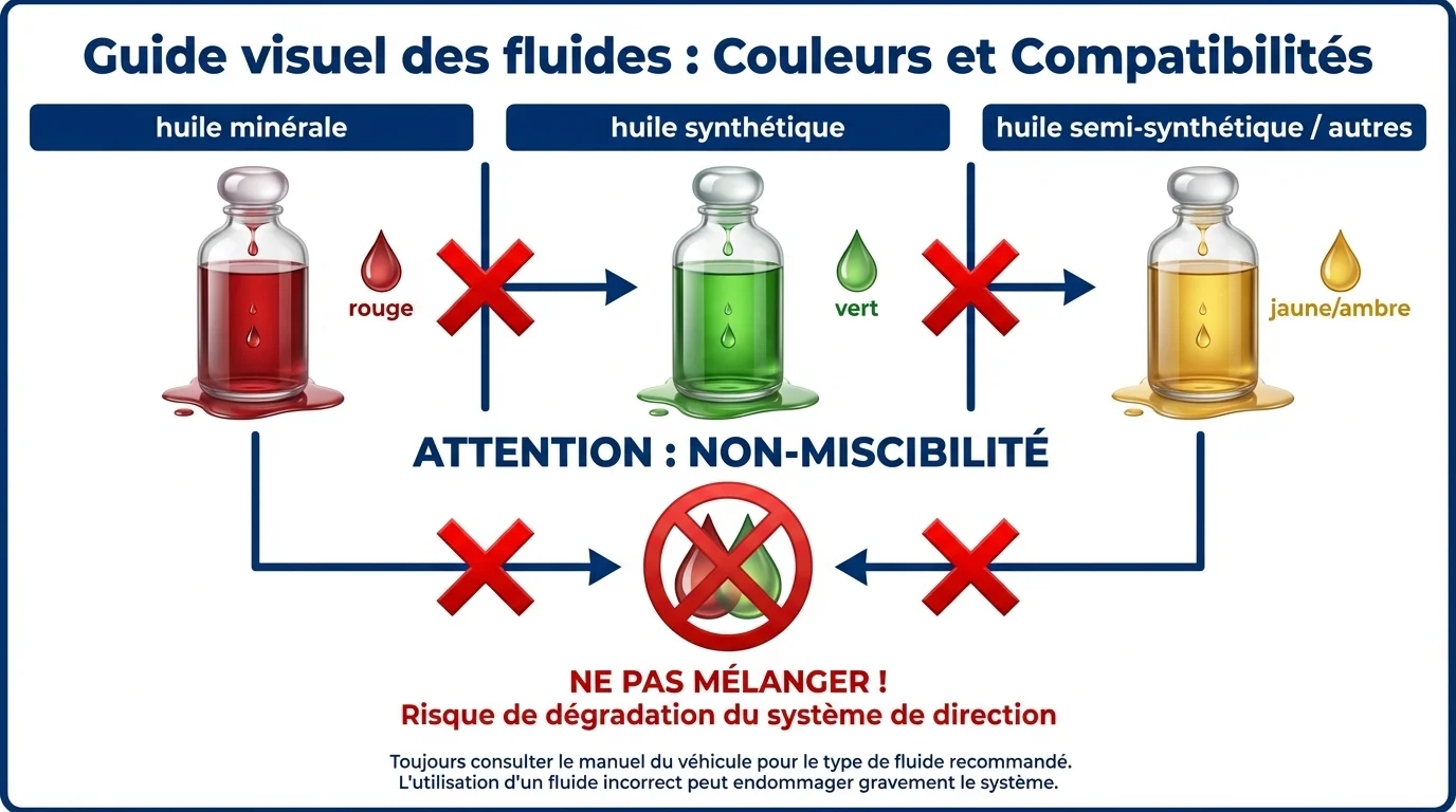 Guide visuel des fluides : Couleurs et Compatibilités