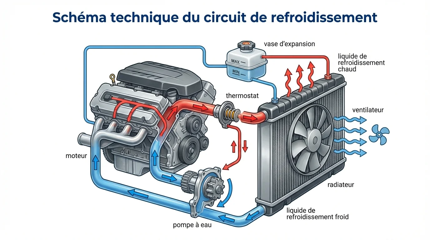 Schéma technique du circuit de refroidissement
