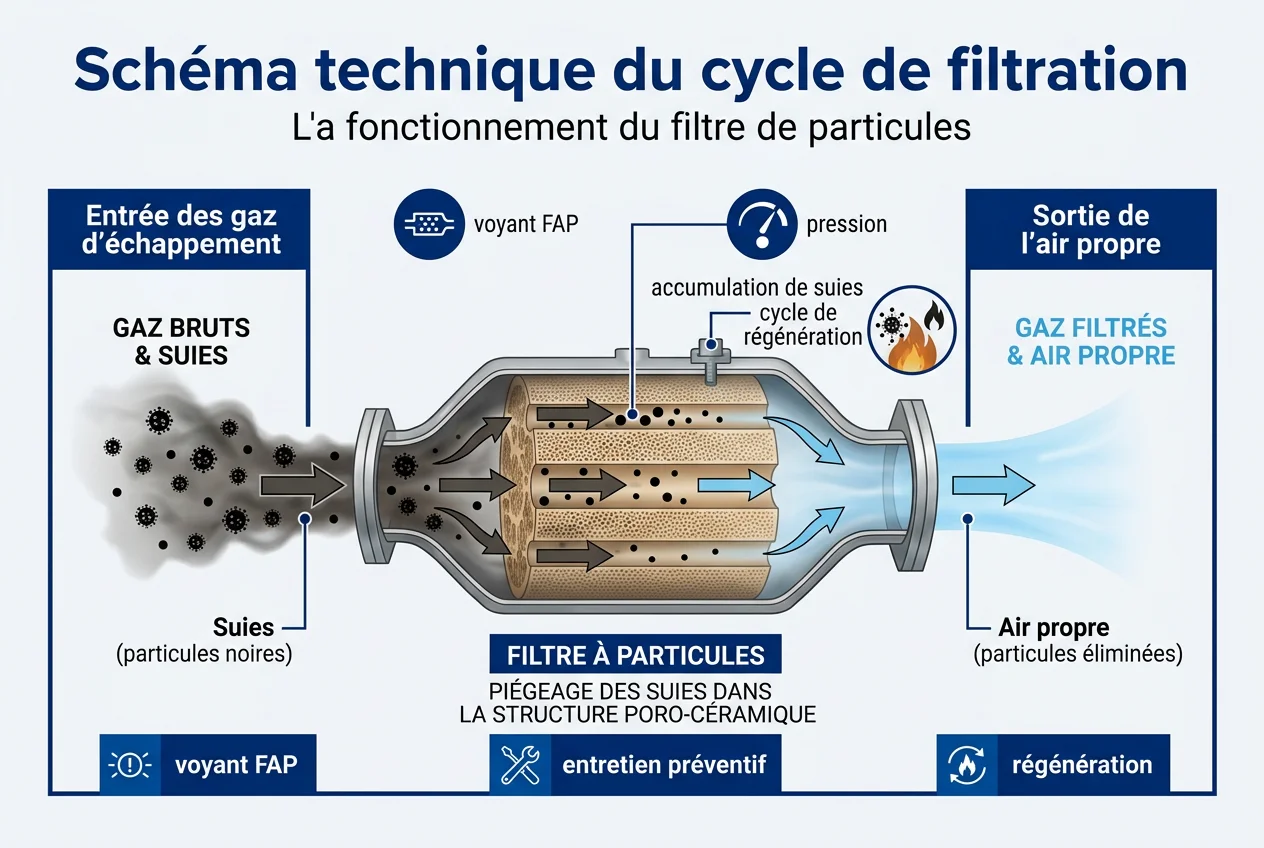 Schéma technique du cycle de filtration