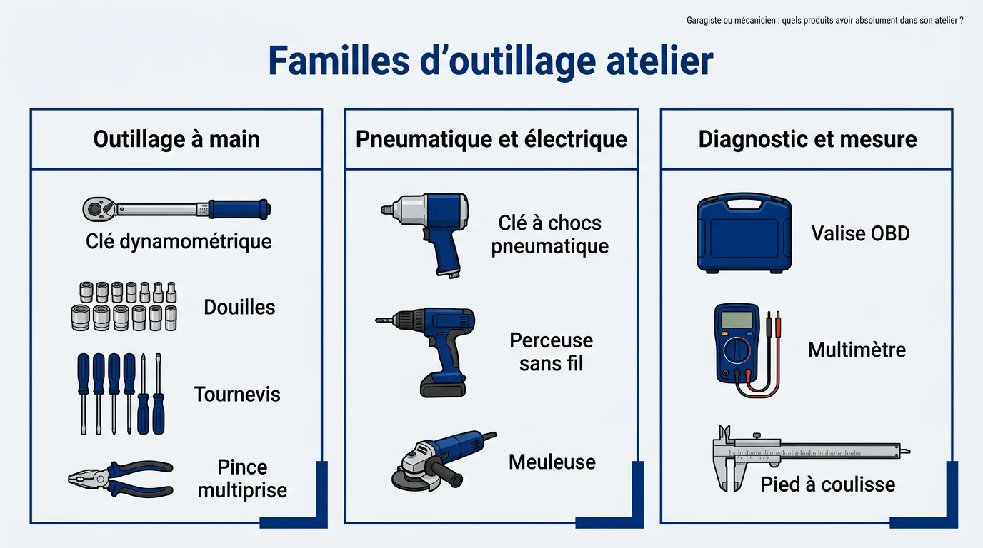 Familles d'outillage atelier