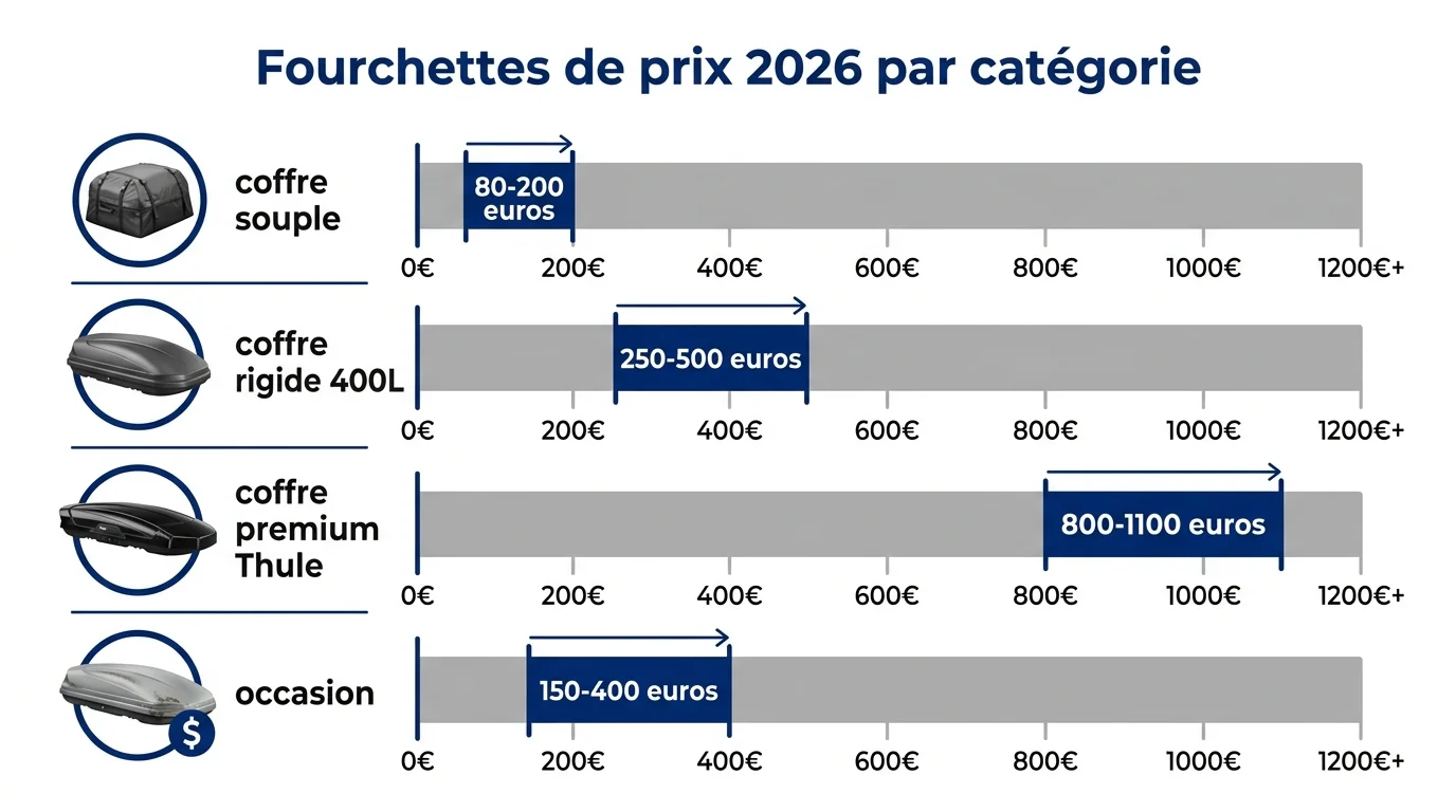 Fourchettes de prix 2026 par catégorie