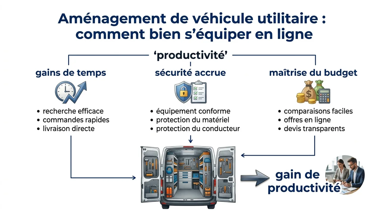 Infographie illustrant les trois gains majeurs : gain de temps quotidien, protection contre les dommages matériels et augmentation de la valeur de revente.