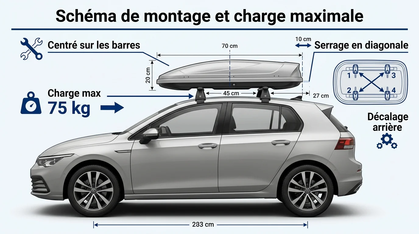 Schéma de montage et charge maximale