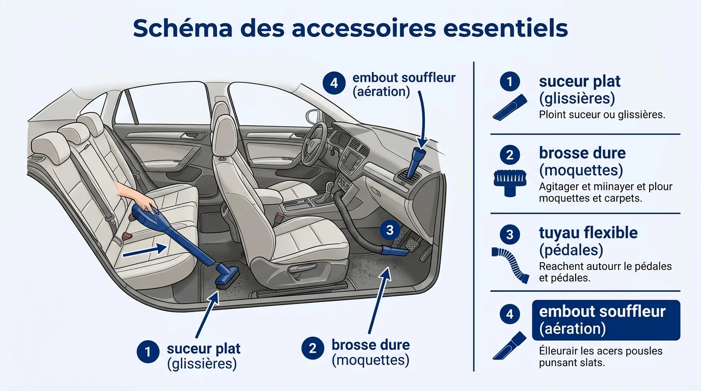 Schéma des accessoires essentiels