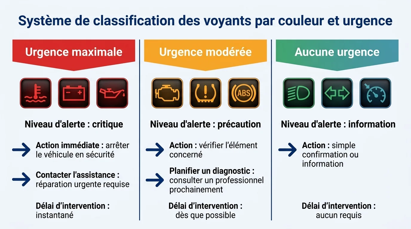Système de classification des voyants par couleur et urgence