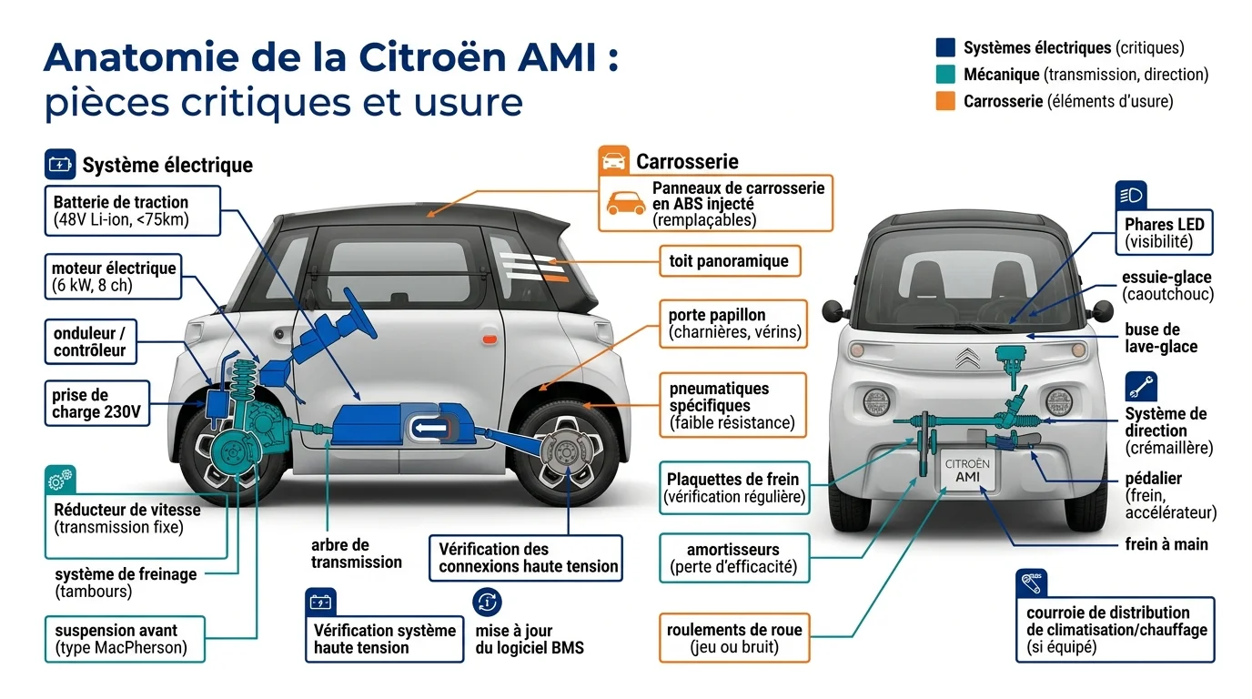 Anatomie de la Citroën AMI : pièces critiques et usure