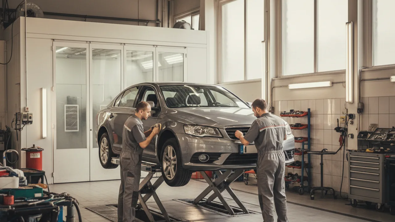 Atelier de carrosserie franchisé en activité