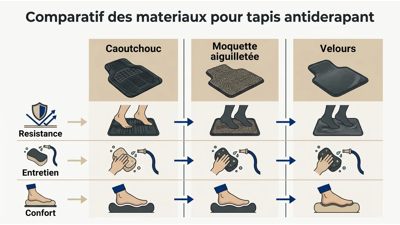 Comparatif des materiaux pour tapis antiderapant