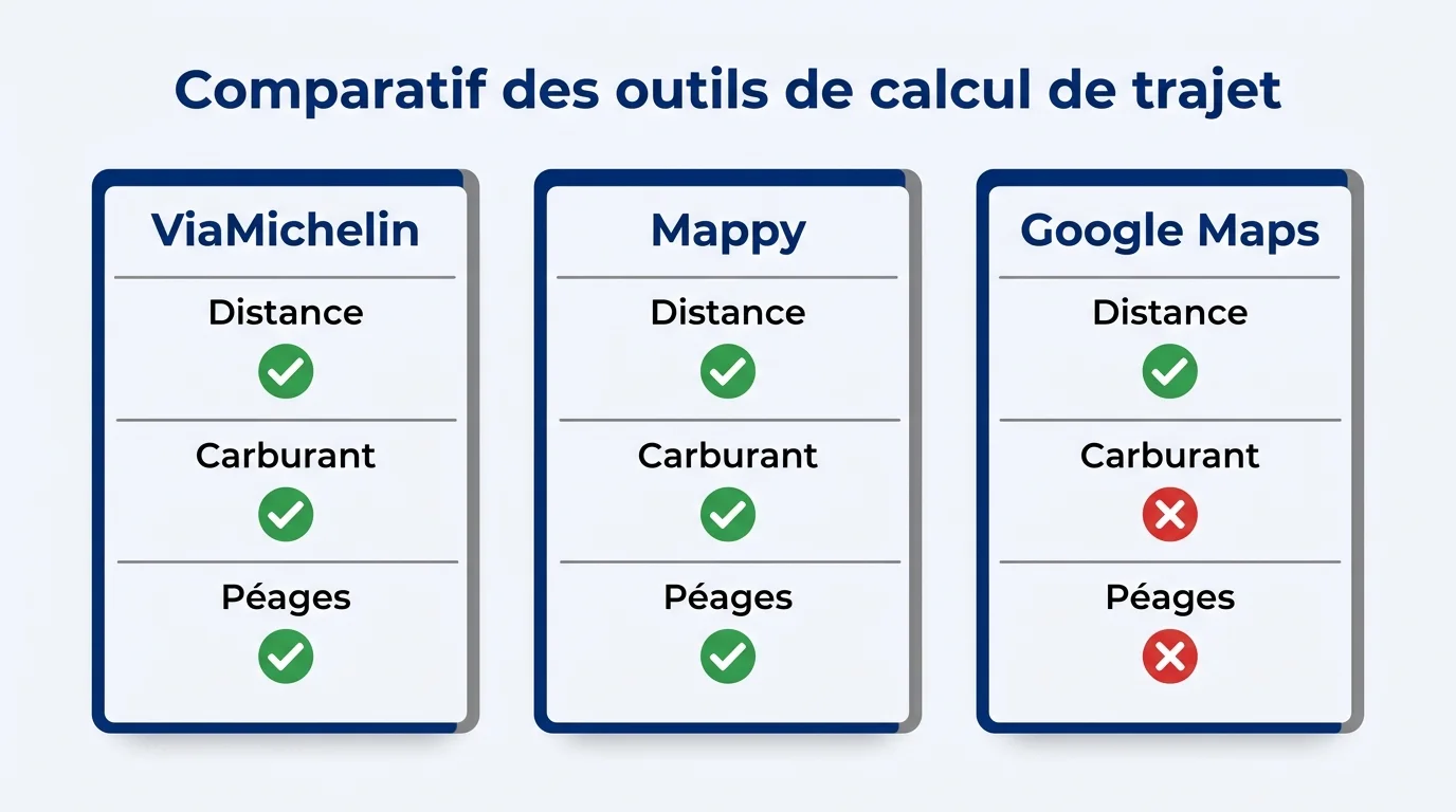 Comparatif des outils de calcul de trajet