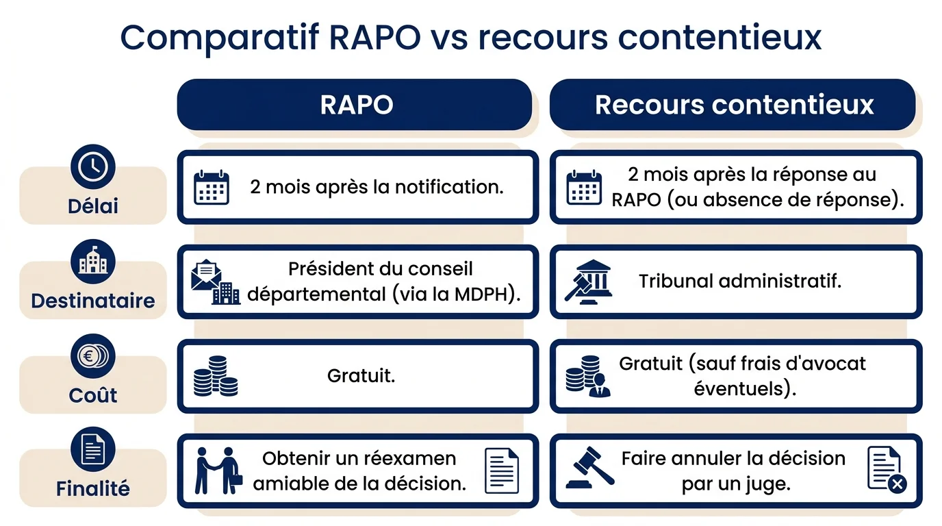 Comparatif RAPO vs recours contentieux