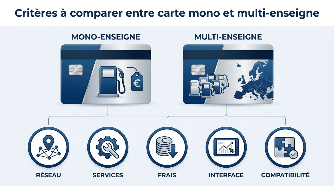 Critères à comparer entre carte mono et multi-enseigne