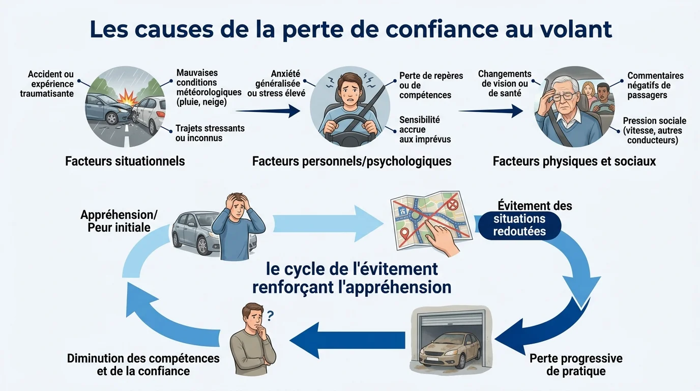Les causes de la perte de confiance au volant