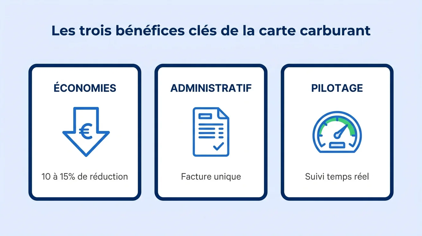 Les trois bénéfices clés de la carte carburant