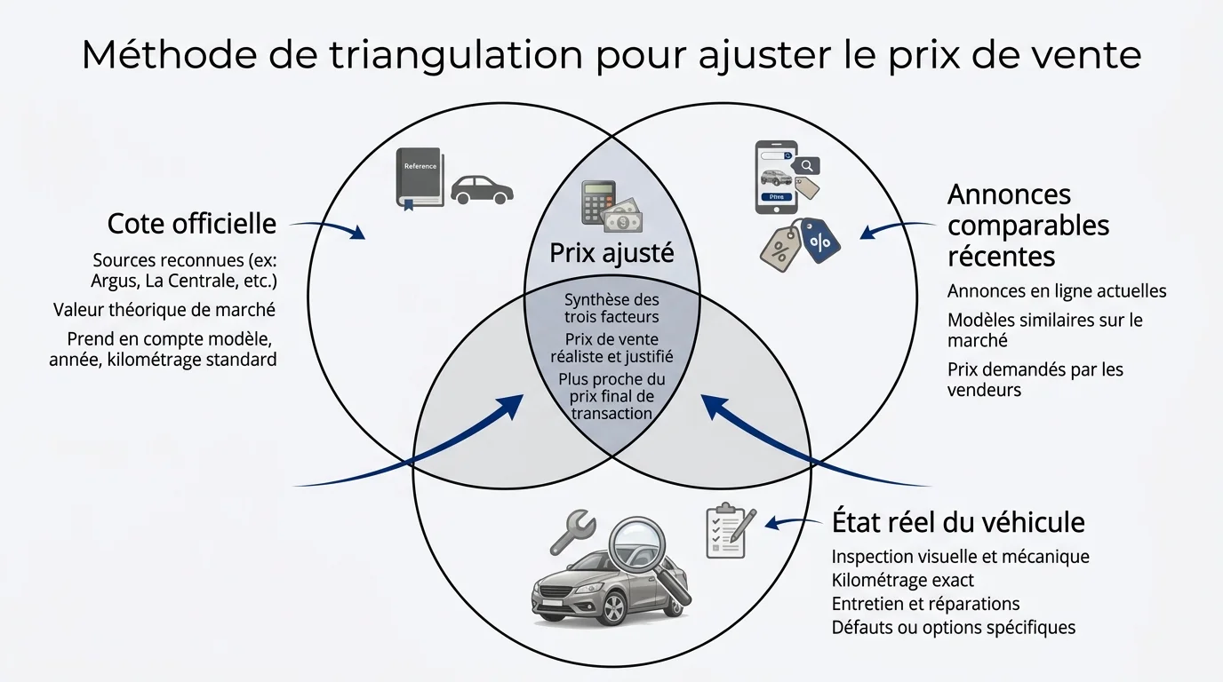 Méthode de triangulation pour ajuster le prix de vente