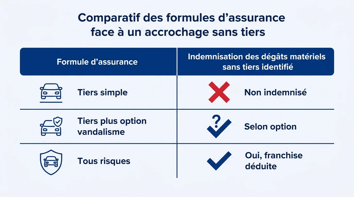 Comparatif des formules d'assurance face à un accrochage sans tiers