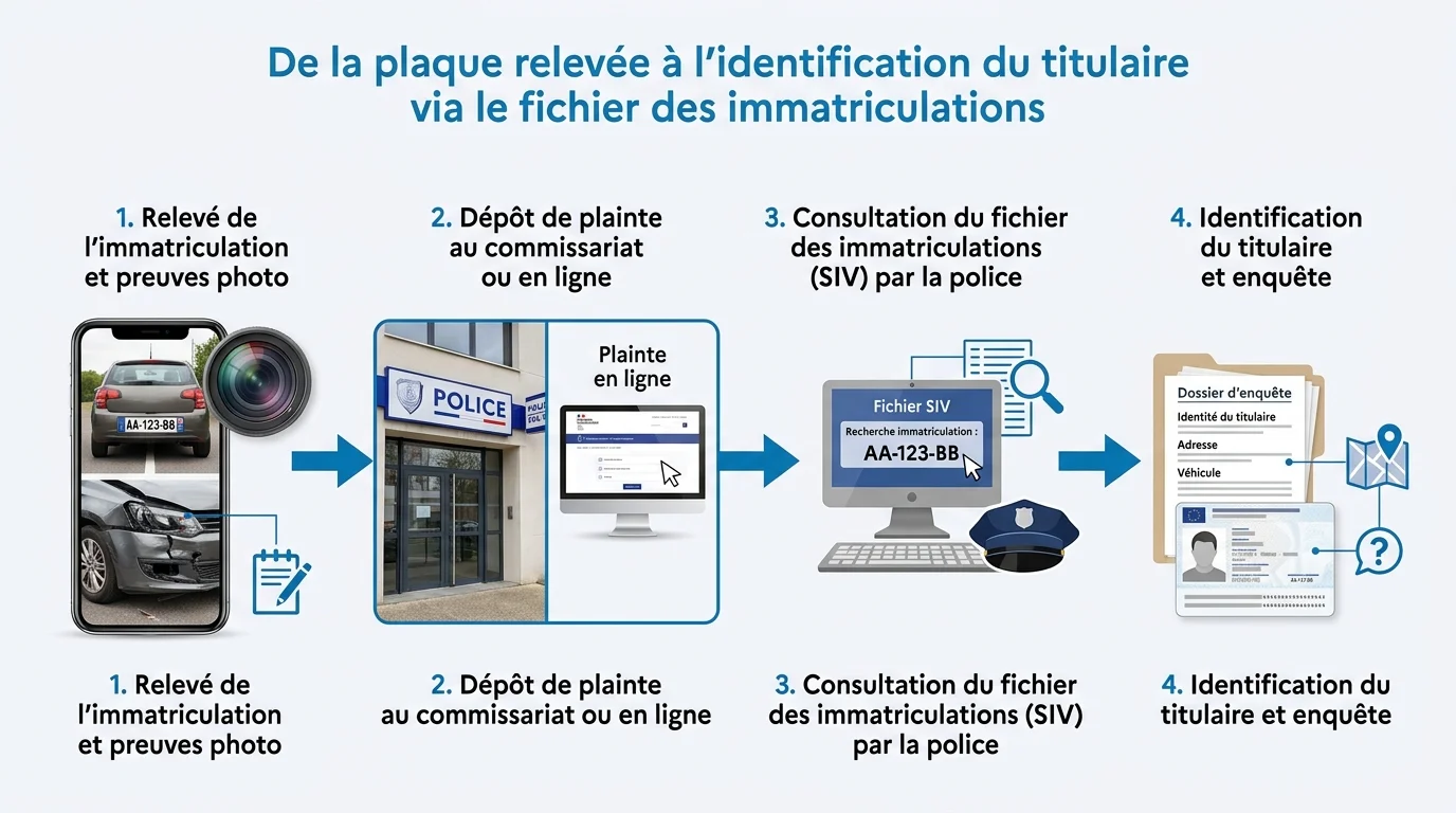 De la plaque relevée à l'identification du titulaire via le fichier des immatriculations