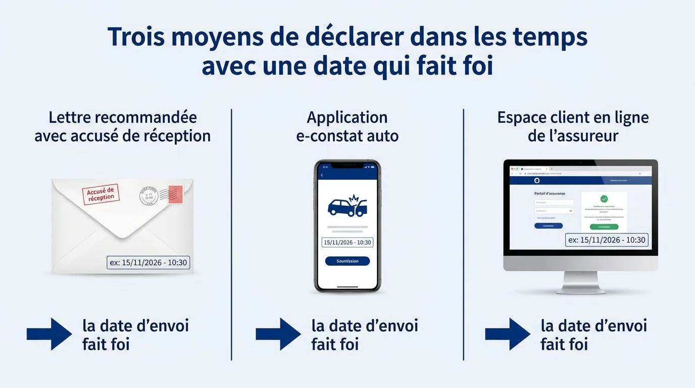 Trois moyens de déclarer dans les temps avec une date qui fait foi