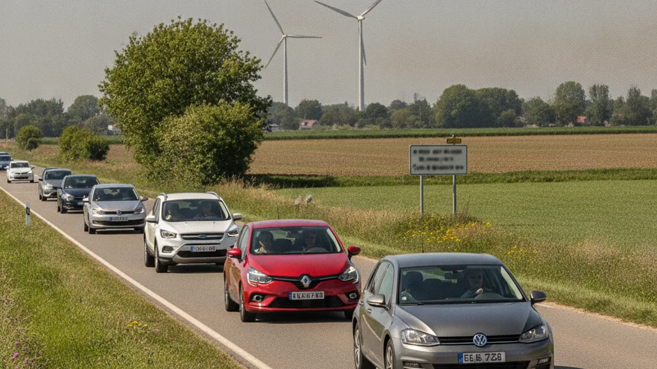 Voitures circulant sur une route, mutualisation des trajets