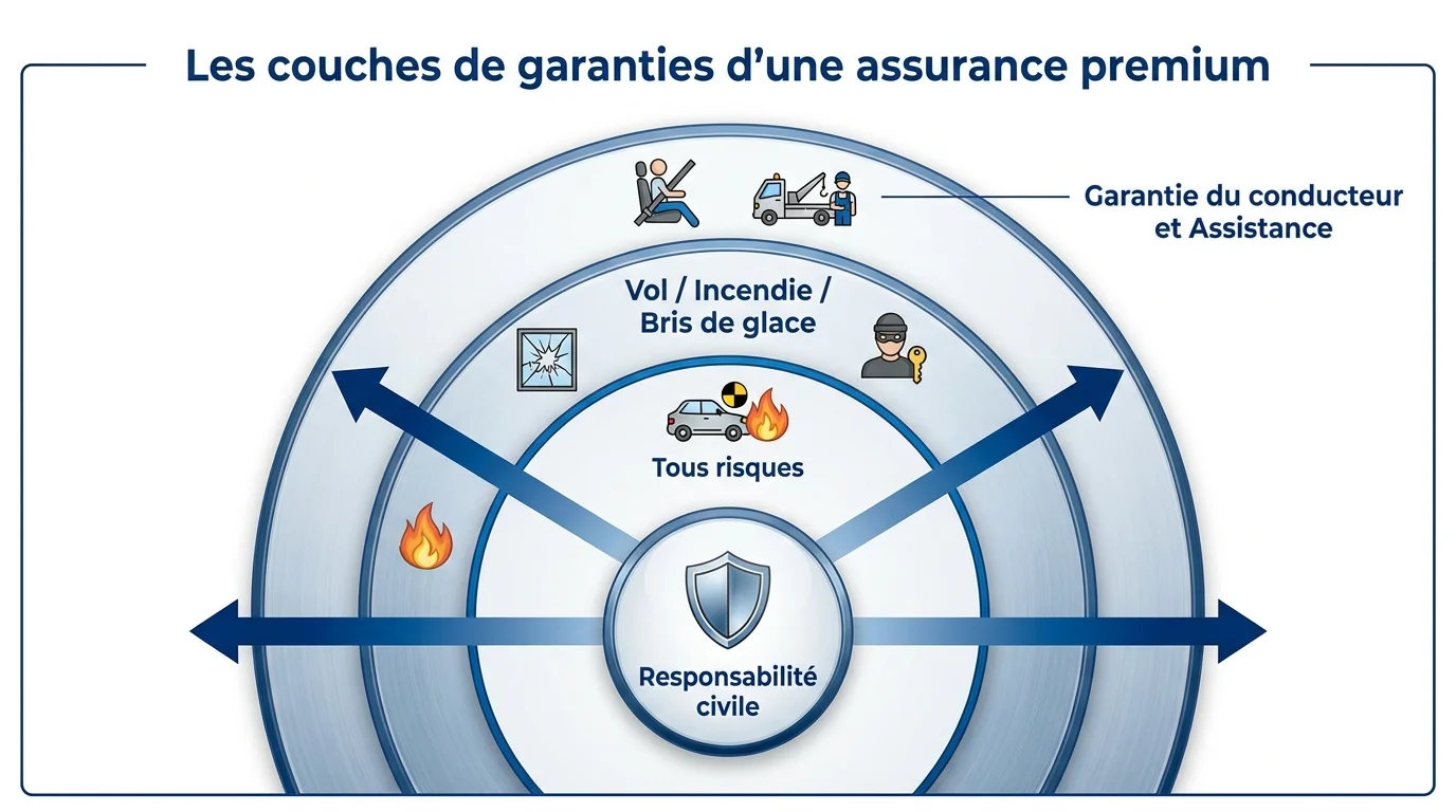 Les couches de garanties d'une assurance premium