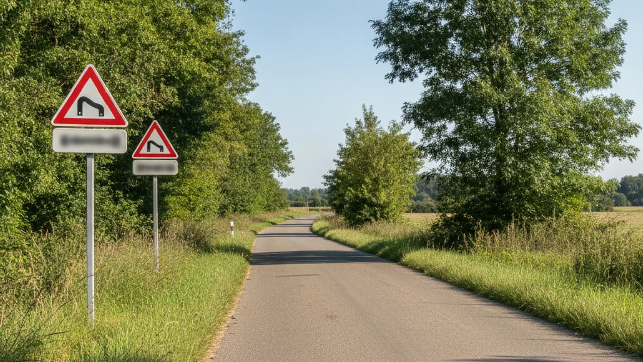 Les panneaux triangulaires annoncent un danger sur la route