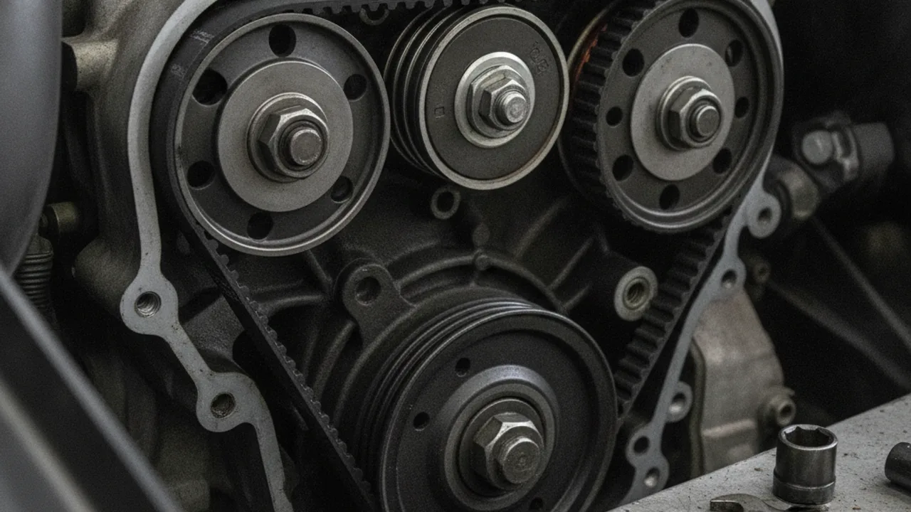 Accès moteur lors du remplacement de la courroie de distribution