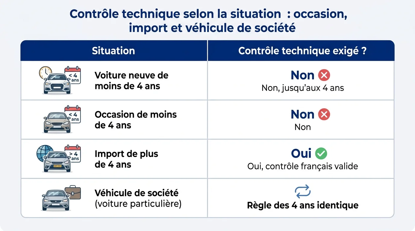 Contrôle technique selon la situation : occasion, import et véhicule de société