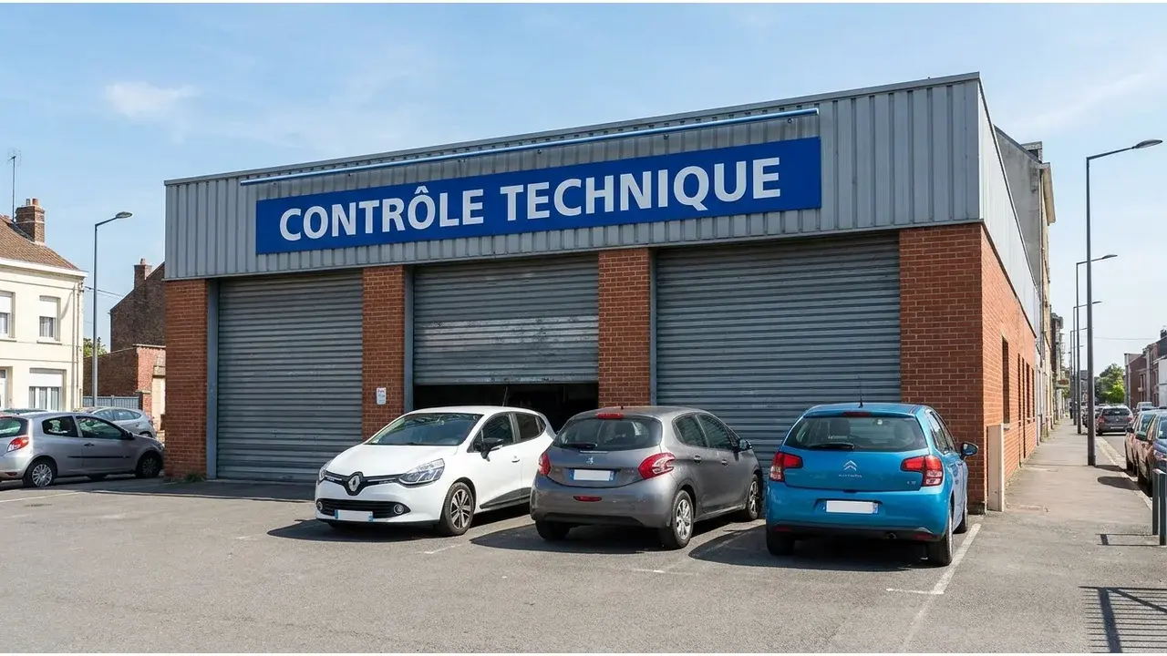 Façade d'un centre de contrôle technique en France