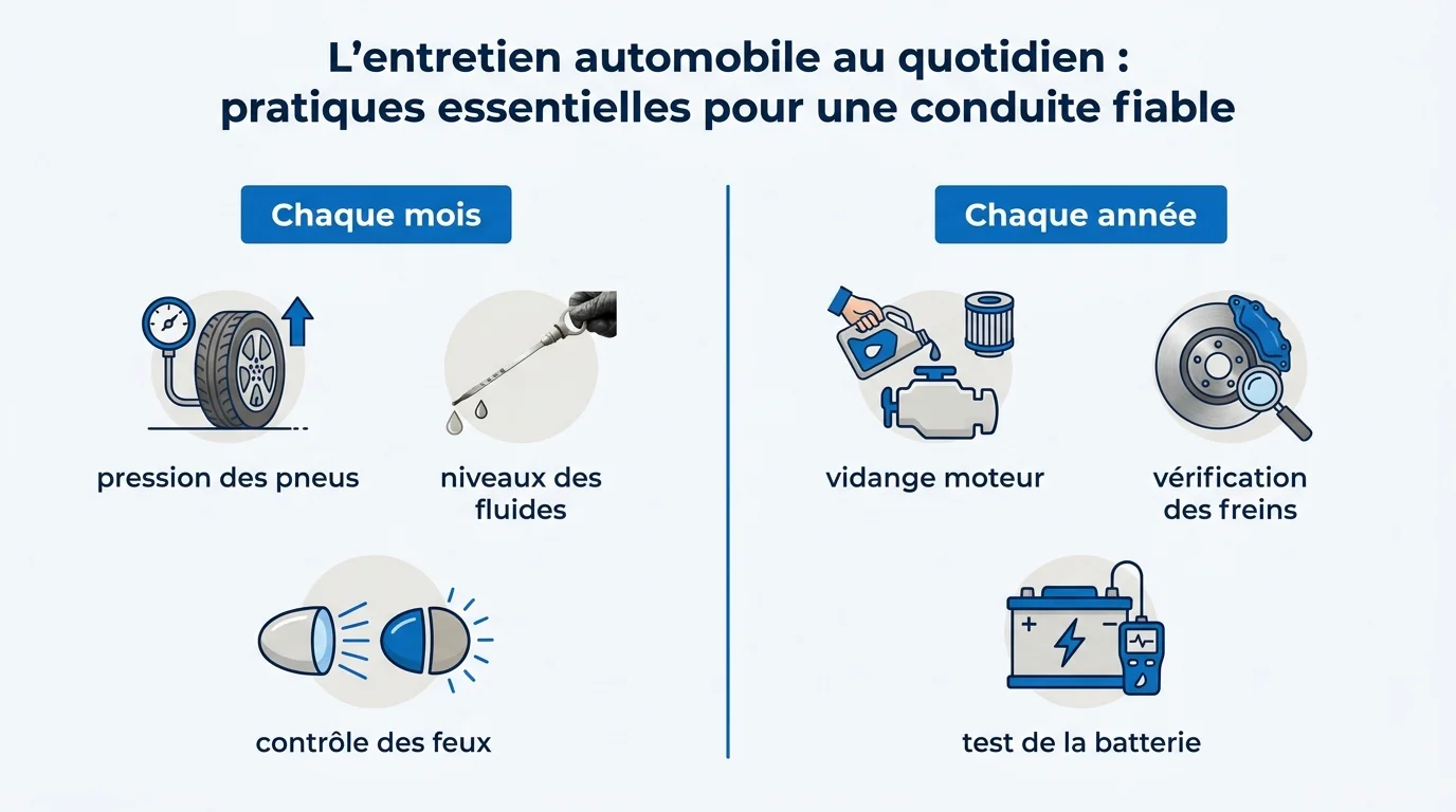 Un calendrier d'entretien mensuel et annuel