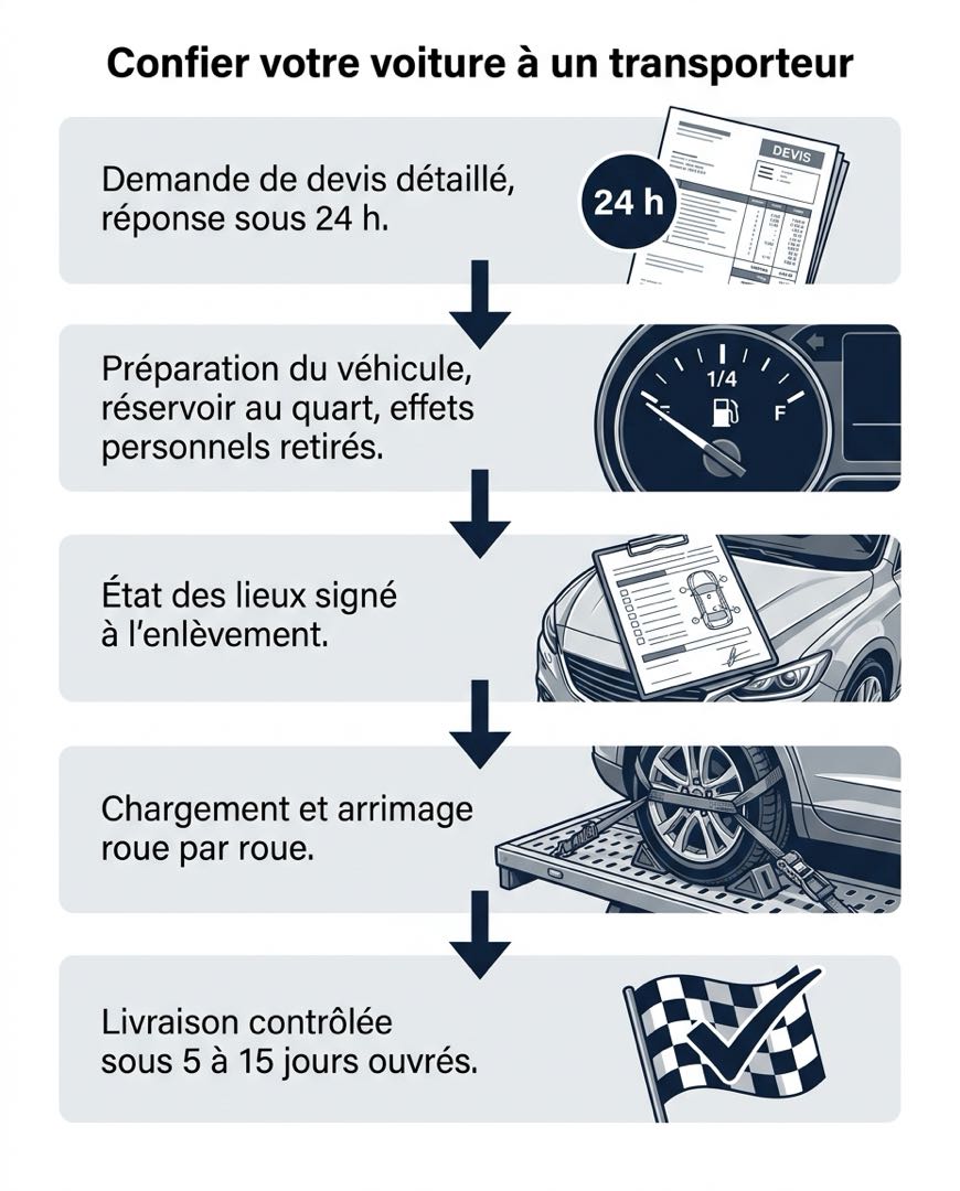 Confier votre voiture à un transporteur : les étapes de la prise en charge