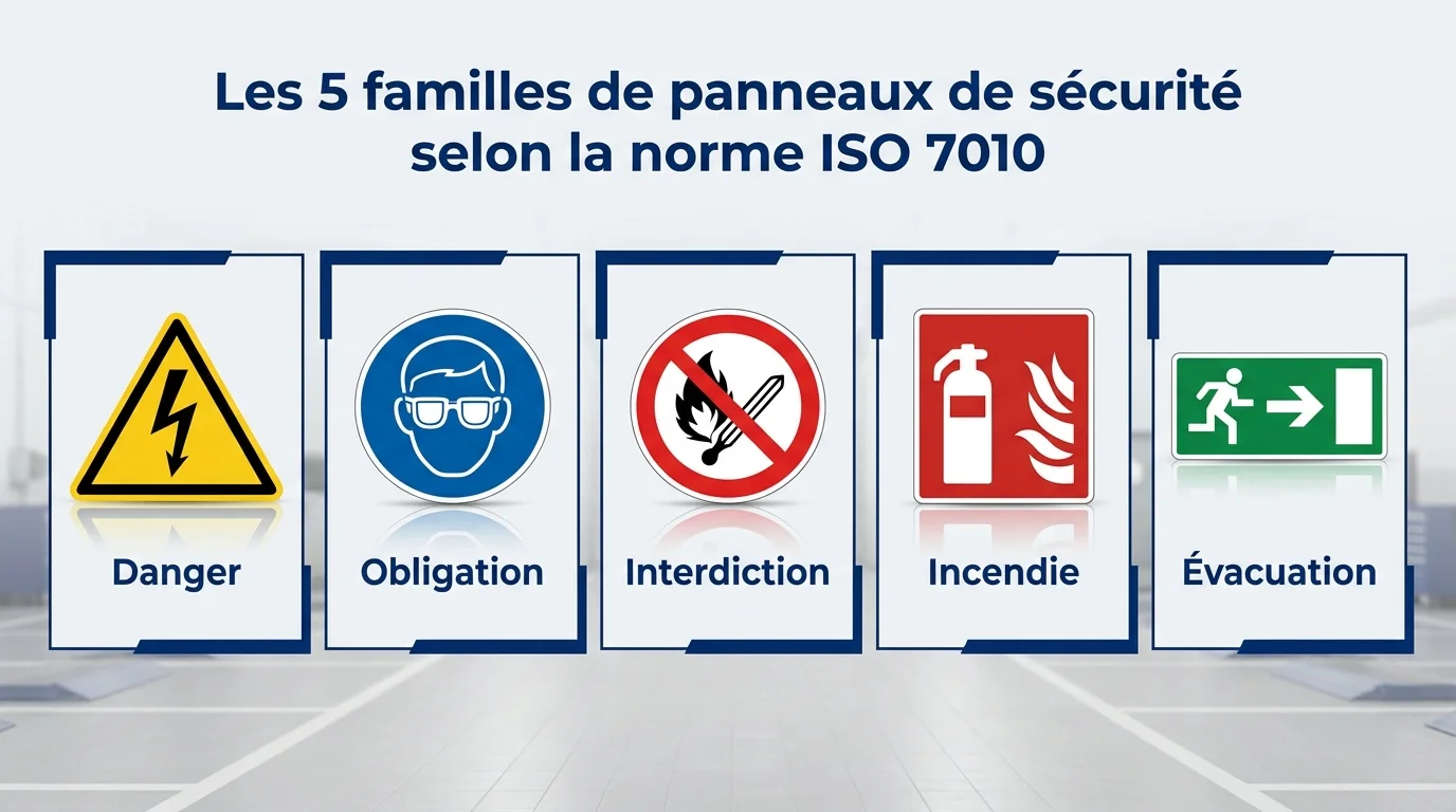 Les 5 familles de panneaux de sécurité selon la norme ISO 7010